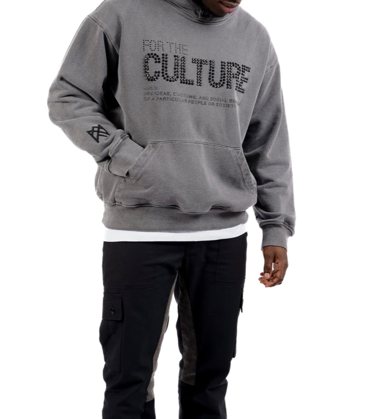 FOR THE CULTURE CRYSTAL HOODIE - CHARCOAL GREY